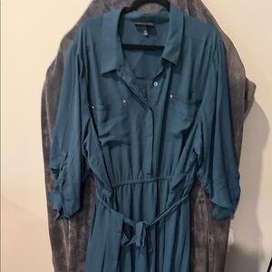 Lane Bryant Teal Long Sleeve Dress